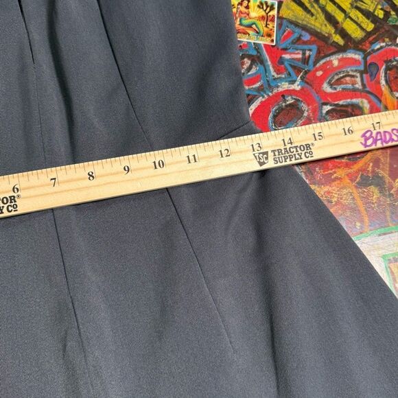 Minimalist Gray Blue High-Neck Jumpsuit - Wide-Leg, Size Large, Zip Closure - Picture 5 of 11